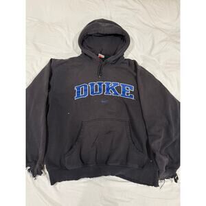 Duke Nike Shredded Distressed Faded Pullover Hoodie Size Medium